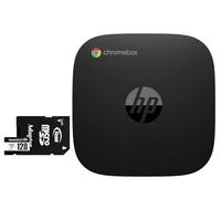 HP Chromebox G4 Mini PC de escritorio (Intel Celeron 7305, 4GB DDR4, 64GB eMMC SSD, Intel UHD Graphics, 65W PSU, WiFi 6E, Bluetooth 5.3, RJ-45, 2 HDMI, Chrome OS) con tarjeta microSDXC de 128 GB