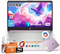 HP Computadora portátil 2026 de 14 pulgadas, Copilot AI, Intel N150, 16 GB de RAM, 512 GB de almacenamiento (128 GB UFS+256 GB MSD + 128 GB UFD), 1 año Office 365, WiFi 6, ultraligera, portátil