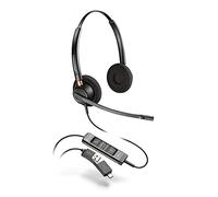 Poly - EncorePro 525 USB-A and USB-C USB Headset (Plantronics) - Acoustic Hearing Protection - Hold & Call Answer Buttons - Dual Ear Wearing Style