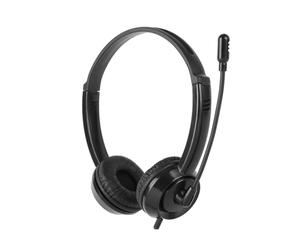 HP DHE-8009 Auriculares estéreo para Juegos con micrófono, Negro, con Cable