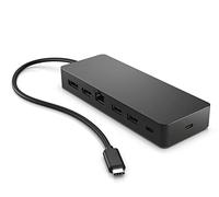 HP Docking Station USB- C Multipuerto Universal - (HDMI 2.0, DisplayPort 1.2, 2 USB-A, USB-C con Suministro de Energía y Ethernet), Color Negro