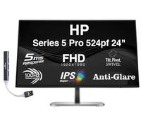 HP E24mv G4 - Monitor IPS FHD de 24 pulgadas con tiempo de respuesta de 5 ms, antirreflejos, sin parpadeo, altavoces integrados, Displayport, HDMI y Dockztorm, expansor de puerto USB, negro/plateado