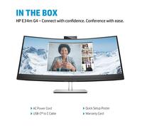 HP E34m G4 Monitor WQHD Curvo USB-C para Conferencias, Certificado Zoom, Webcam 5MP, Altavoces, Mics, Carga 65W