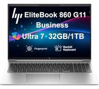 HP EliteBook 860 G11 Copilot+ Business Laptop de 16 pulgadas IPS FHD+ (Intel Ultra 7 155U vPro, 32GB DDR5, 1TB PCIe SSD, Intel Graphics, retroiluminado KB, huella dactilar, 2 Thunderbolt 4, HDMI, Win