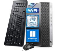 HP EliteDesk 800 G4 SFF PC de escritorio, Intel Core i5-8500, 8 GB de RAM, SSD de 256 GB, WiFi, Bluetooth, teclado QWERTY de EE. UU., Windows 11 Pro (renovado)