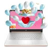 HP Essential Laptop, pantalla HD de 14 pulgadas, Intel Celeron N4120, 4 GB de RAM, 64 GB eMMC, cámara web, HDMI, Wi-Fi, RJ-45, 1 año Office 365, Windows 11 Home, oro rosa