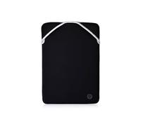 HP Funda Protectora Reversible para Portátil de hasta 14,1" - (Tela de Neopreno, Cierre Esquinero Sin Cremallera), Color Plateada y Negro