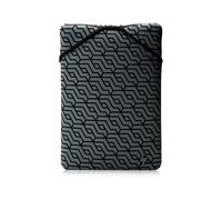 HP Funda Protectora Reversible para Portátil de hasta 15,6" Geo (Tela de Neopreno, Cierre Esquinero Sin Cremallera), Color Negra y Gris con Tramas