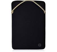 HP Funda Protectora Reversible para Portátil de hasta 15,6" - (Tela de Neopreno, Cierre Esquinero Sin Cremallera), Color Dorado y Negro
