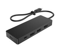 HP G3 Docking Station de Viaje USB-C Multipuerto, Compatible con PC con Puerto USB-C, Power Delivery y DisplayPort, conectividad Plug-and-Play, 5 Puertos (2 Tipo C, 2 Tipo A, HDMI), Color Negro