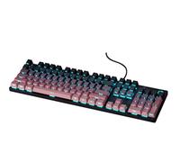 HP GK400F Teclado mecánico con Cable, Panel de Metal ABS Teclas 104 Teclas para Juegos y Negocios, Interruptor marrón, Compatible con Escritorio y portátil, Blackberry Pink