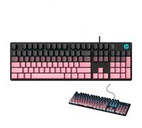 HP GK400F - Teclado mecánico para juegos con cable, interruptor marrón | Anti-Ghosting de tamaño completo | Teclas ABS de panel de metal | Diseño ergonómico para oficina y juegos de PC | Teclado de