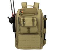 Hp hope Mochila de pesca con soporte para cañas y refrigerador, bolsa de aparejos de pesca de 40 l, equipo de pesca, mochila y equipo de pesca, Color caqui 2., Mochila