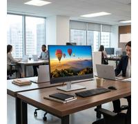 HP HP E24m G4 Monitor de Videoconferencia Full HD 23,8" Monitor profesional Full HD de 23,8" con webcam de 5 MP, micrófonos, altavoces integrados y