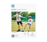 HP Iron-On Transfers, AA7N8A, 10 hojas de papel de transferencia mate para tejido claro, compatible con impresoras de inyección de tinta, A4 210 x 297 mm
