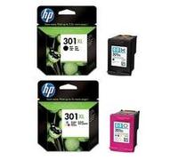 HP Kit de 2 cartuchos originales 301XL (set 1 negro + 1 color) alta capacidad, gran ahorro CH564EE + CH563EE