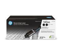HP Kit de dos paquetes de recarga de tóner Original Neverstop 143AD negro