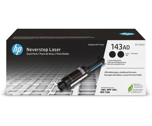 HP Kit de dos paquetes de recarga de tóner Original Neverstop 143AD negro