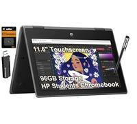 HP Laptop Chromebook X360 14b 2 en 1 (pantalla táctil FHD de 14 pulgadas, Intel N100, 4 GB de RAM, 192 GB de almacenamiento (eMMC de 64 GB + tarjeta SD de 128 GB)) Hogar y estudiante, batería de larga