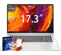 HP Laptop con pantalla táctil de 17.3 pulgadas, AMD Ryzen 5 7430U, 16 GB de RAM, SSD de 1 TB, HD+ de 17.3 pulgadas, antirreflejos, Wi-Fi 6, Copilot AI, unidad flash USB de 128 GB, carga rápida