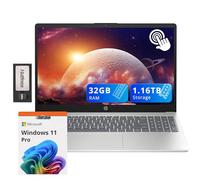 HP Laptop con pantalla táctil HD de 15.6 pulgadas, Intel i3-1215U, 32 GB de RAM, almacenamiento de 1.16 TB (SSD de 1 TB + juego de estación de acoplamiento de 160 GB), gráficos Intel UHD, teclado