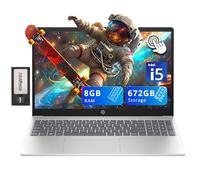 HP Laptop con pantalla táctil HD de 15.6 pulgadas, Intel i5-1235U, 8 GB de RAM, 672 GB de almacenamiento (SSD de 512 GB + juego de estación de acoplamiento de 160 GB), gráficos Intel Iris Xe, teclado