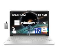 HP Laptop empresarial con pantalla táctil FHD de 15.6 pulgadas, Intel i7-1255U, 32 GB de RAM, SSD PCIe de 1 TB, gráficos Intel Iris Xe, Num Pad, cámara web, Windows 11 Pro, plata natural, tarjeta USB