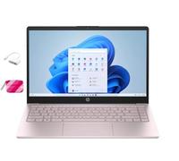 HP Laptop para estudiantes 2025, procesador Intel N150 (hasta 3.6 GHz), pantalla LED de 14 pulgadas, 8G RAM, 128 GB de almacenamiento, Office 365 de un año, Windows 11 Home, con paquete YYY, rosa