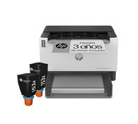 HP LaserTank 1504w, 2R7F3A, Impresora Monocromo con Tóner Integrado de Recarga Rápida, Impresión Manual Doble Cara, 22 ppm, hasta 5000 Páginas, Wi-Fi, USB, LCD, Blanca