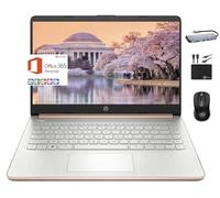 HP MarxsolAccessory - Laptop portátil de 35.6 cm de alta calidad para estudiantes, Intel Quad-Core N4120, 4 GB de RAM, 192 GB (128 GB eMMC + tarjeta de 64 GB), WiFi, Windows 11S + 1 año Office 365