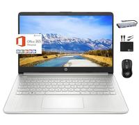 HP MarxsolAccessory Silver - Laptop portátil de 14 pulgadas de alta calidad para estudiantes, Intel Quad-Core N4120, 4 GB de RAM, 192 GB (128 GB eMMC + tarjeta de 64 GB), cámara web, WiFi, Windows 11S