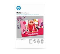 HP Matte Photo Paper, 7HF70A, 25 hojas de papel fotográfico mate avanzado, compatible con impresoras de inyección de tinta, 10 x 15 cm, peso del material de impresión 180 g/m²