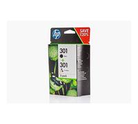 HP N9J72AE / 301 - Cartucho de tinta original para impresora DeskJet 2514 (2 unidades, 190 páginas, 165 páginas), color negro, cian, magenta y amarillo