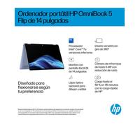 HP OmniBook 5 Flip 14-fp0014ns Intel® Core™ i5 i5-1334U Portátil 35,6 cm (14") Pantalla táctil 2K 16 GB LPDDR5-SDRAM 512 GB SSD