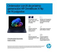 HP OmniBook X FlipNGAI 14-fm0009ns Copilot+ PC Intel Core Ultra 7 258V Híbrido (2-en-1) 35,6 cm (14") Pantalla táctil 3K 32 GB L