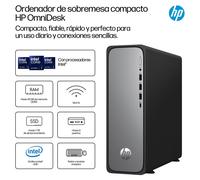 HP OmniDesk Slim Desktop S03-0031ns PC Intel® Core™ i3 i3-14100 8 GB DDR5-SDRAM 512 GB SSD Windows 11 Home Torre Plata