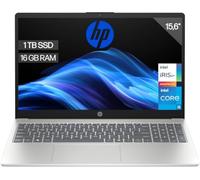HP Ordenador portátil 15.6" FHD (Intel Core i5-1334U, 16GB RAM, 1TB SSD, Intel Iris Xe Graphics, Sin Sistema Operativo) Plata y Azul - Teclado QWERTY Español