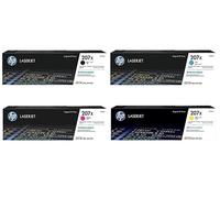 HP Original 207X - Juego de 4 cartuchos de tóner (4 unidades, color negro, cian, magenta, amarillo, compatible con: Laserjet Pro M255, M282, M283, con holograma en embalaje original)
