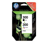 HP - Pack de ahorro de 2 cartuchos de tinta original 300 negro/Tri-color