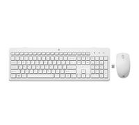 HP - Pack Teclado y Ratón Inalámbrico 230 | Blanco | Conexión USB 2,4 GHz | Teclado Silencioso | Ratón Compacto | Gran Autonomía