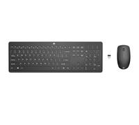 HP - Pack Teclado y Ratón Inalámbrico 230 | Conexión USB 2,4 GHz | Negros | Teclado Silencioso | Ratón Compacto | hasta 1 000 h batería