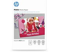 HP Matte Photo Paper, 7HF70A, 25 hojas de papel fotográfico mate avanzado, compatible con impresoras de inyección de tinta, 10 x 15 cm, peso del material de impresión 180 g/m²
