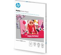 HP Matte Photo Paper, 7HF70A, 25 hojas de papel fotográfico mate avanzado, compatible con impresoras de inyección de tinta, 10 x 15 cm, peso del material de impresión 180 g/m²