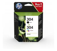 HP - Paquete de 2 cartuchos de tinta Original 304 negro/tricolor