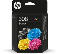 HP Paquete de 2 Cartuchos de Tinta Original 308 negra/tricolor