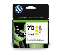 HP 712 3ED79A Amarillo, Paquete de 3 Cartuchos de Tinta Original, 29ml, para Impresoras Plotter de Gran Formato DesignJet Series T650, T630, T250, T230 y Studio y Cabezal de Impresión 713
