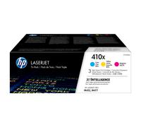 HP Paquete de 3 cartuchos de tóner cian/magenta/amarillo Originales LaserJet 410X de alta capacidad