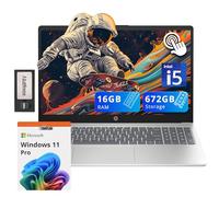 HP Pavilion Laptop con pantalla táctil HD de 15.6 pulgadas, Intel i5-1235U, 16 GB de RAM, 672 GB de almacenamiento (SSD de 512 GB + juego de estación de acoplamiento de 160 GB), gráficos Intel Iris