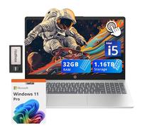 HP Pavilion - Laptop con pantalla táctil HD de 15.6 pulgadas, Intel i5-1235U, 32 GB de RAM, 1.16 TB de almacenamiento (SSD de 1 TB + juego de estación de acoplamiento de 160 GB), gráficos Intel Iris
