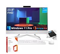 HP PC de escritorio todo en uno de 23.8 pulgadas, con licencia de por vida de Microsoft Office, pantalla FHD, procesador Intel i3 de doble núcleo, cámara web 720P, teclado y mouse con cable, Win 11